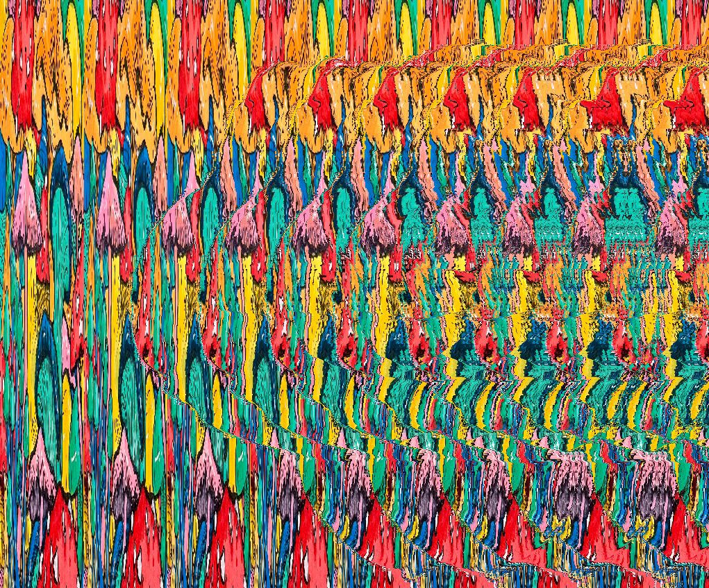 Stereogram of a rose image with optical illusion